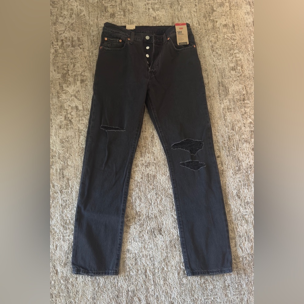 Levi’s 501 High Rise Straight Leg Black Jean